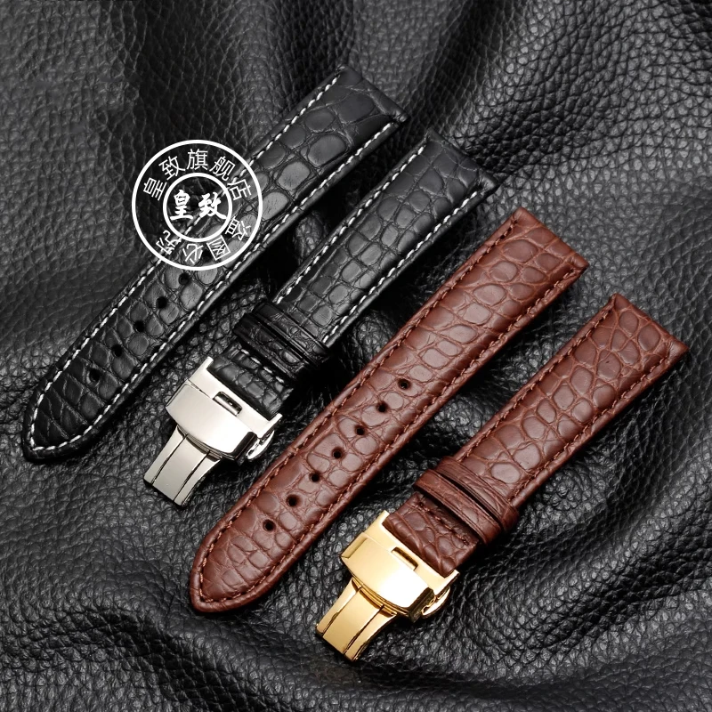 Crocodile Skin WatchBand Men's Watch Strap Leather For Omega Tissot Timex Armani Cartier Longines Bracelet 19mm 20mm 22mm 23mm