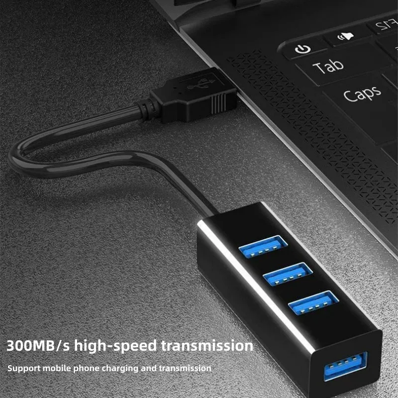 Hub USB 3,0 portátil de 4 puertos, divisor de Cable USB de alta velocidad, Cables de extensión de cargador, adaptador OTG para teléfono y PC, 30/120cm