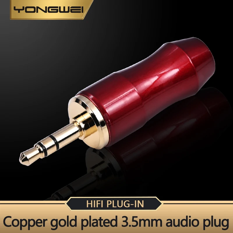 

YONGWEI Pure copper 3.5mm TRS audio plug, suitable for notebook, computer 3.5mm, headphone 3-pole AUX car DIY welding plug