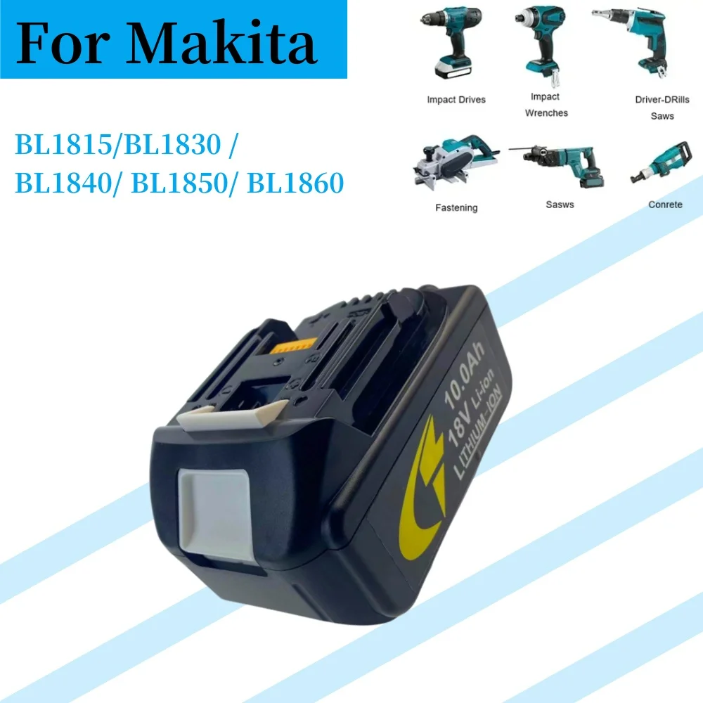 بطارية قابلة للشحن لماكيتا 18 فولت الاتحاد الأوروبي التوصيل شاحن. 10000 مللي أمبير مؤشر قدرة البطارية لأدوات DDF487 DTD173 DTW700 DGA404