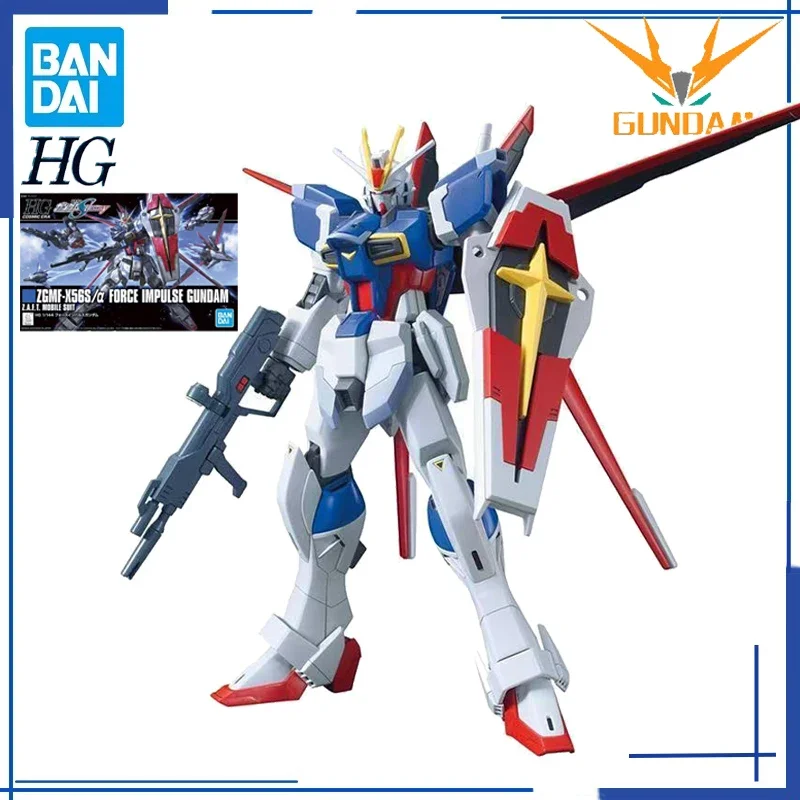 Original Bandai Gundam HGCE 1/144 ZGMF-X56S/α Force Impulse Gundam Gunpla Modellbausatz Anime Figuren Actionfigur Spielzeug PVC
