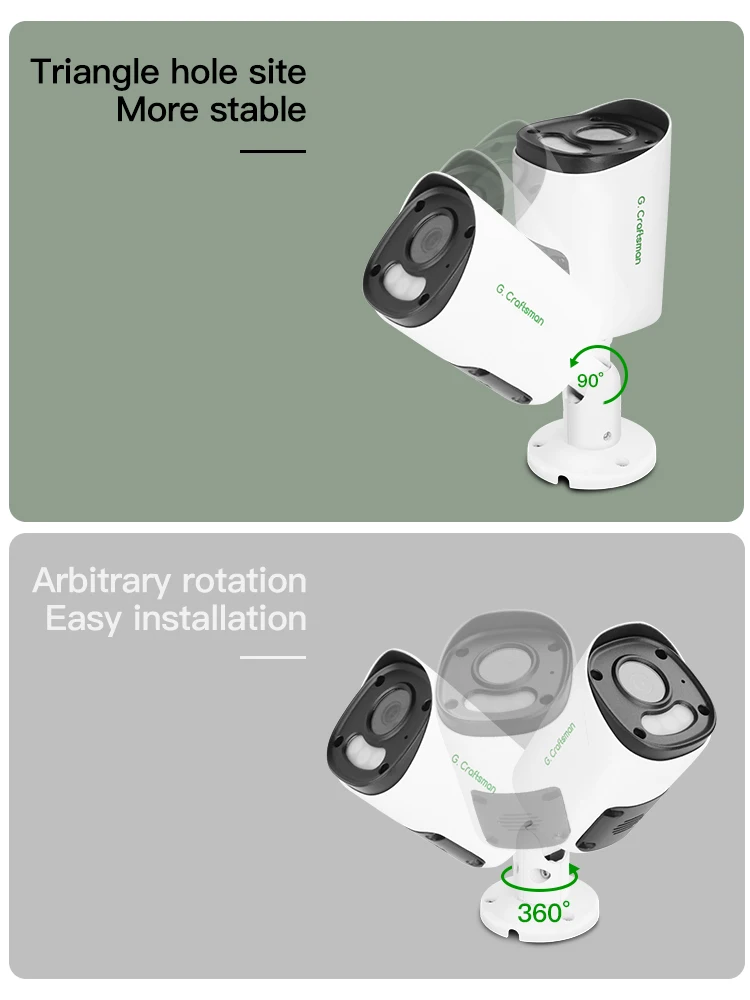 C YU، صوت 6MP/8MP POE، فتحة بطاقة TF، حركة/تحذير، ONVIF، مراقبة أمن CCTV، Home G.Craftsman
