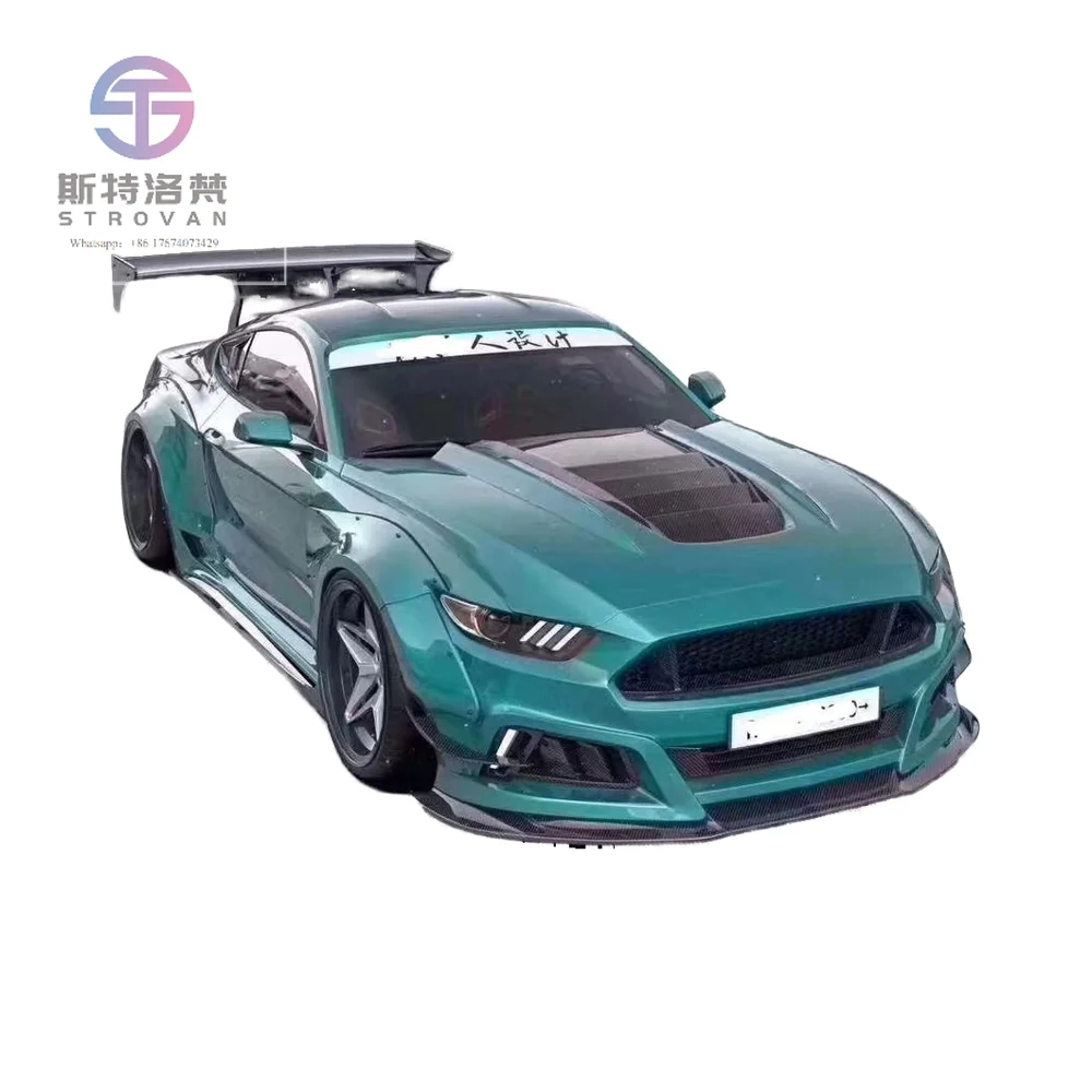 

For Ford Mustang Carbon Fiber Body Kit Upgrades the Second Generation Rbt-style Wheel Arch Front Bumper Hood Diffuser Spoiler