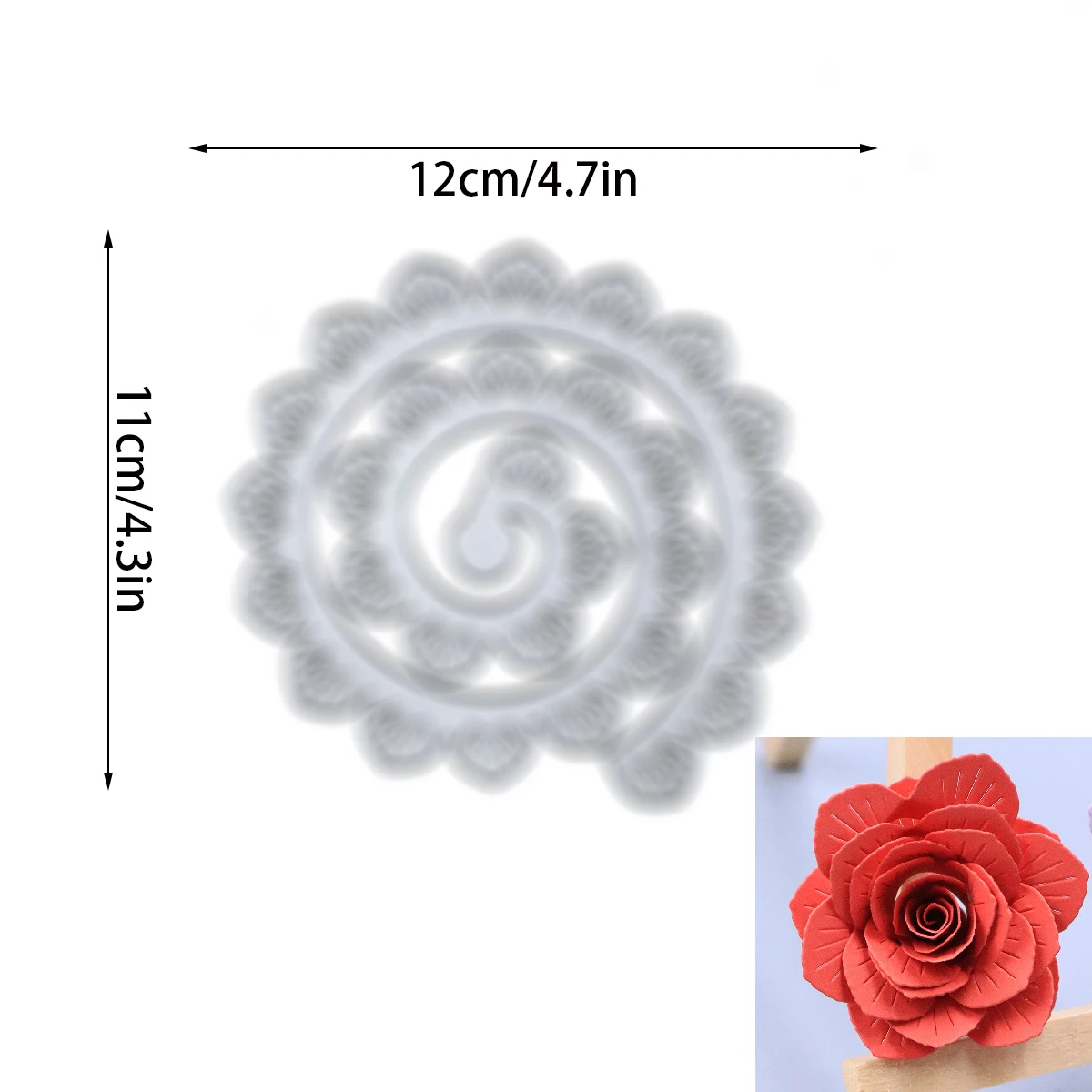 Dwa style dużych spiralnych kwiatów Metalowe matryce do wycinania kartek DIY Ręcznie robione rękodzieło Scrapbooking Flower Die