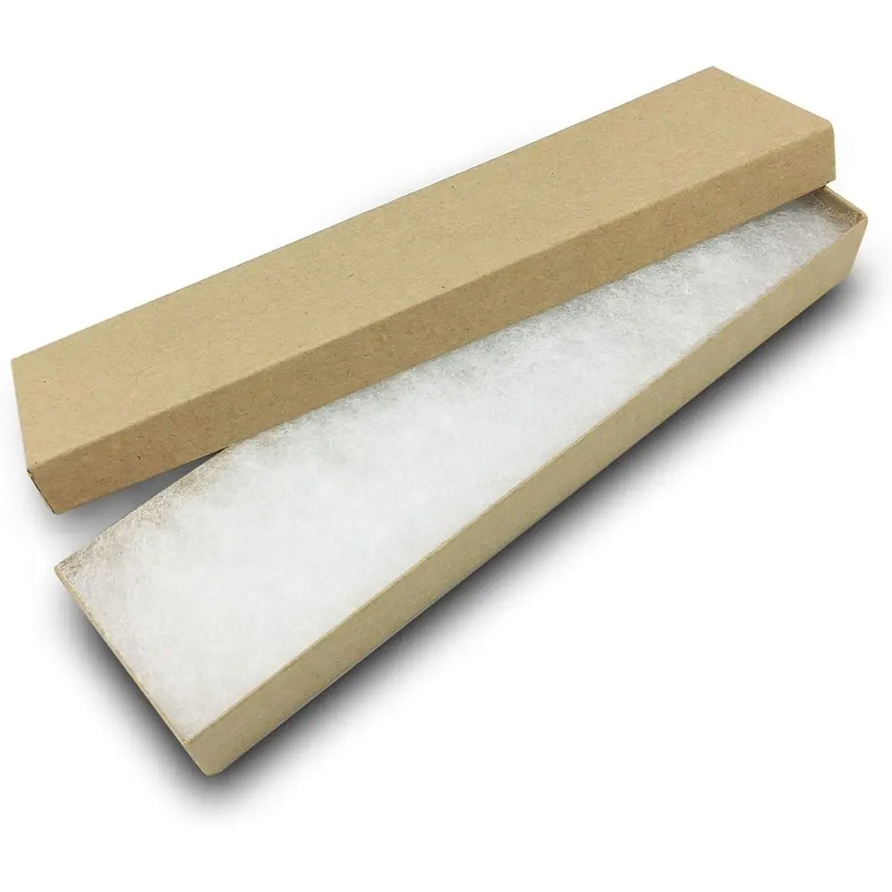 25-Pack Cardboard Jewelry Boxes with Cotton Filling, 8.0 x 2.0 x 1.0 - Ideal for Shipping and Storage