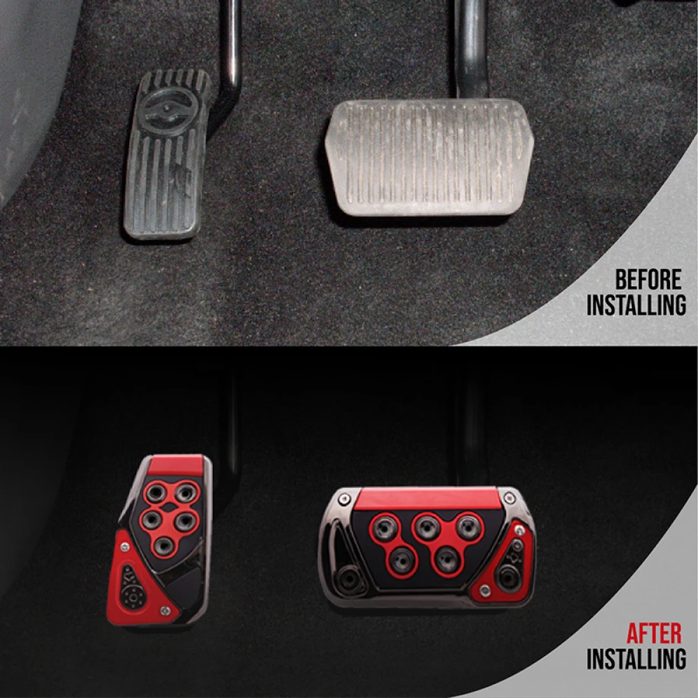 2PCS ABS Transmission Car Foot Brake Pedals Cover Fuel Gas Foot Pad Set Kit Non-Slip