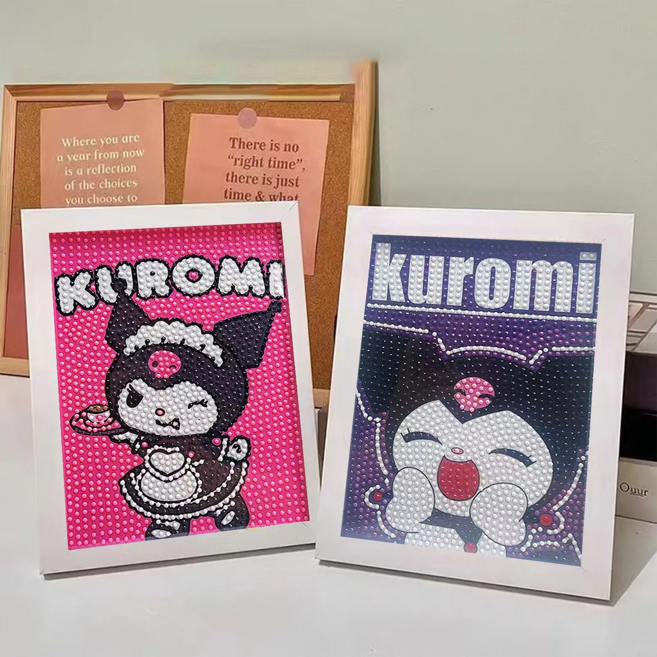 

Sanrio Crystal Diamond Painting 5D DIY Cross Embroidery Kit Kawaii Kuromi Picture Frame Art Painting Children's Room Decoration