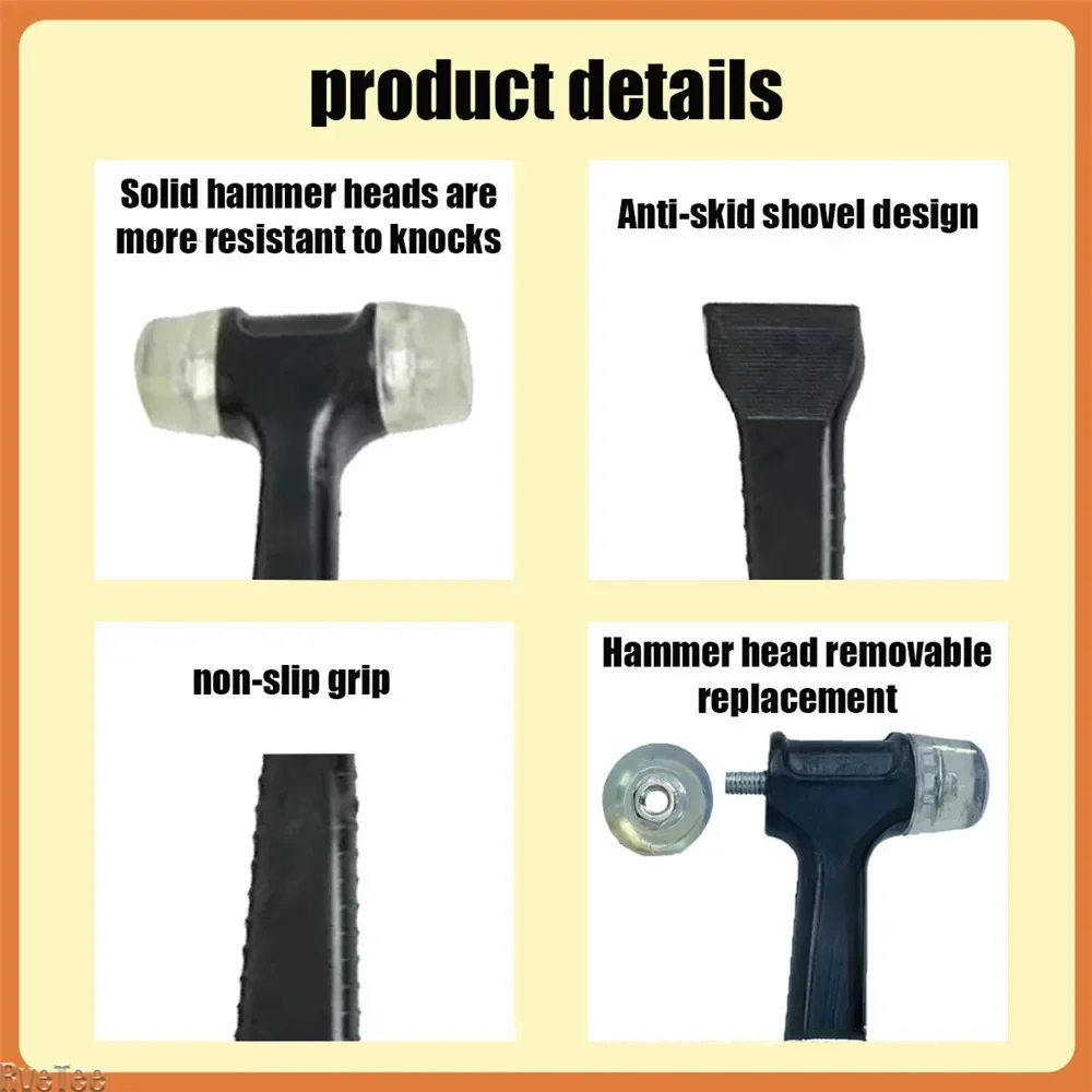 New 2 In 1 Rubber Hammer With Crowbar For Ceramic Tile Doors Windows Installation Multifunctional Tools