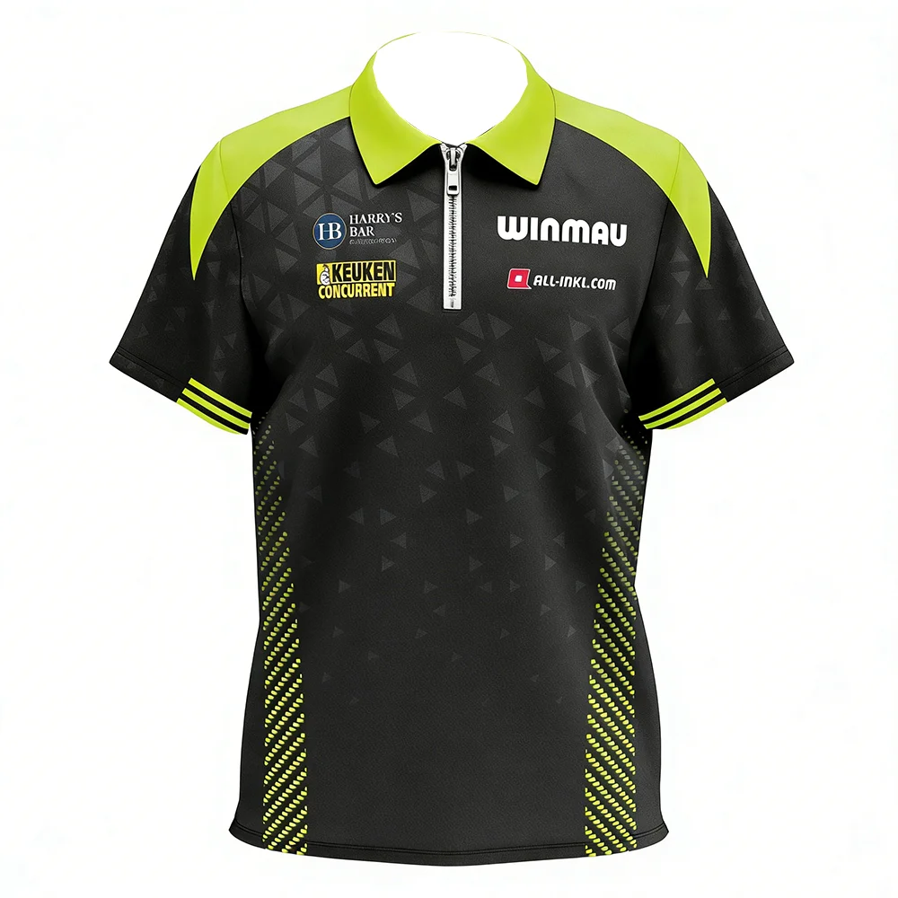 Michael Van Gerwen Dartspieler-Trikot Sport-Poloshirt Schnelltrocknende Atmungsaktive Kleidung für Sportbegeisterte Freizeit-Outfits – Detail 3