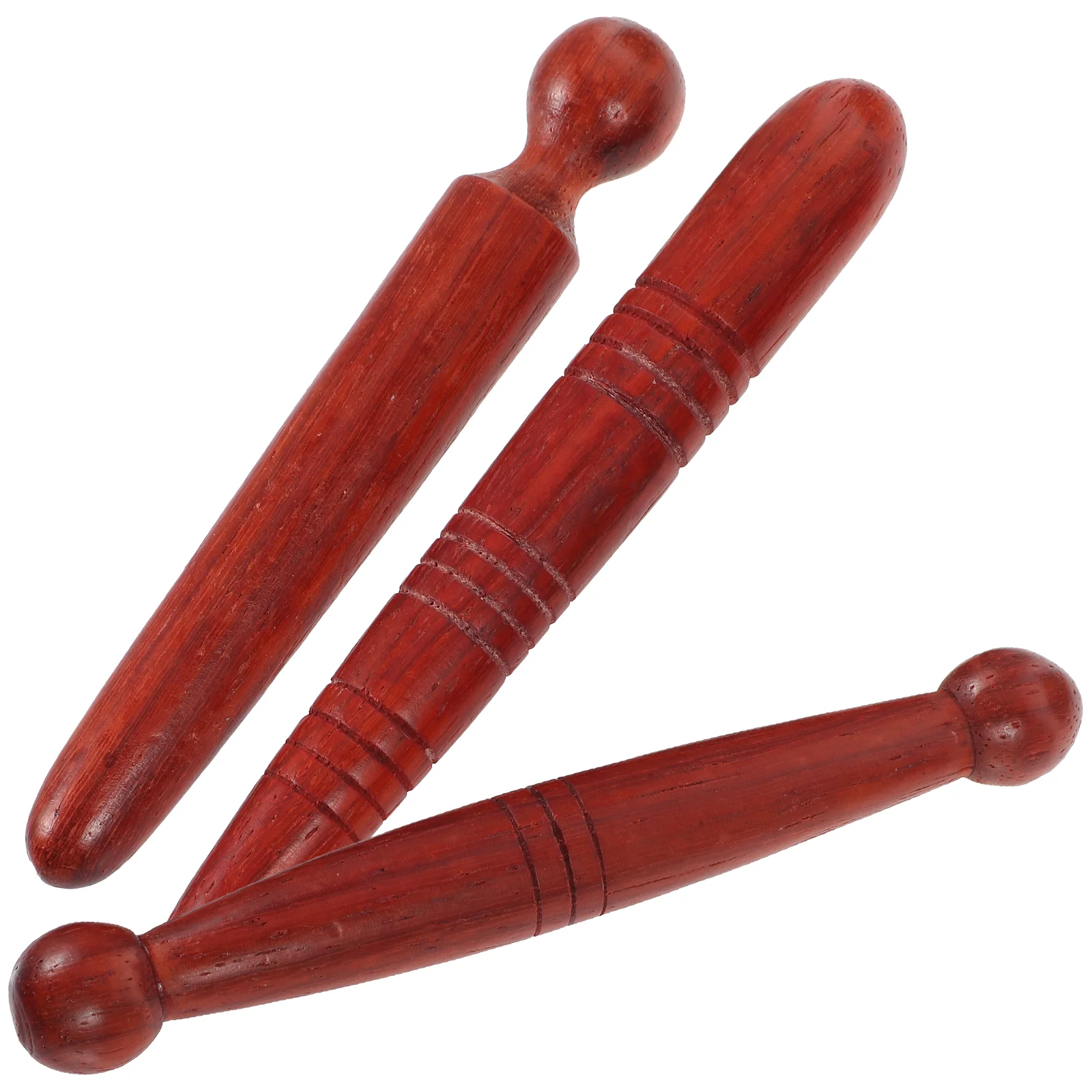 

3 Pcs Massage Stick Foot Tool Massager Reflexology Mat Rosewood Facial Pen Sticks