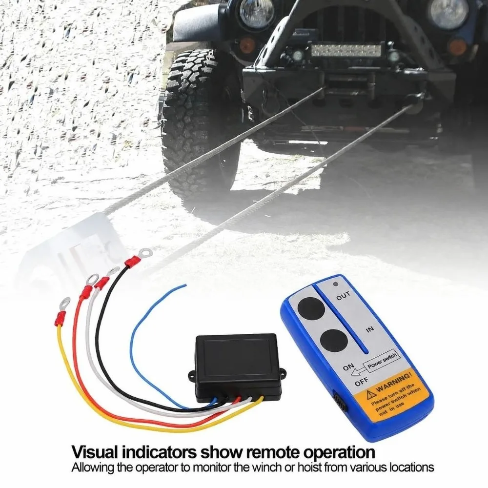 12/24V Power Winch Remote Control Wireless Control Handset Switch Wireless Winch Controller Receiver Included 434MHz Frequency