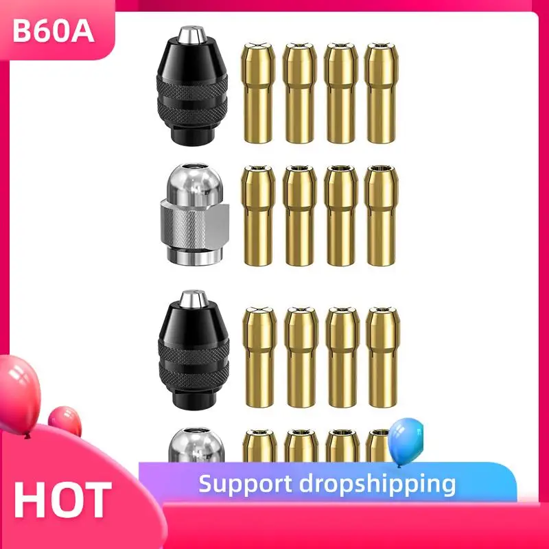 

B60A 2X Drill Chuck Collet Set For Dremel,1/32Inch To 1/8Inch Replacement 4486 Keyless Bit With Rotary Drill Nut Set