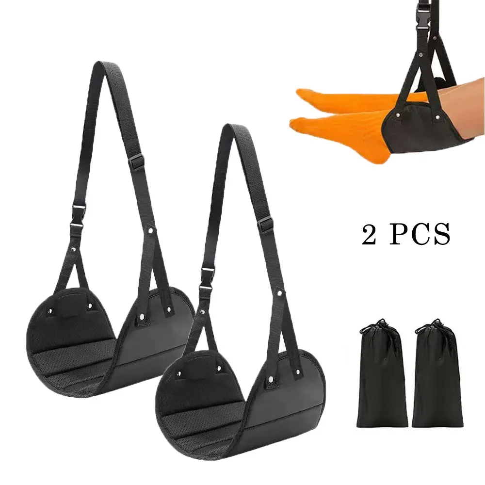 

Airplane Footrest, Portable Travel Foot Hammock, Adjustable Flying Foot Rest for Long Flight Bus Train Office