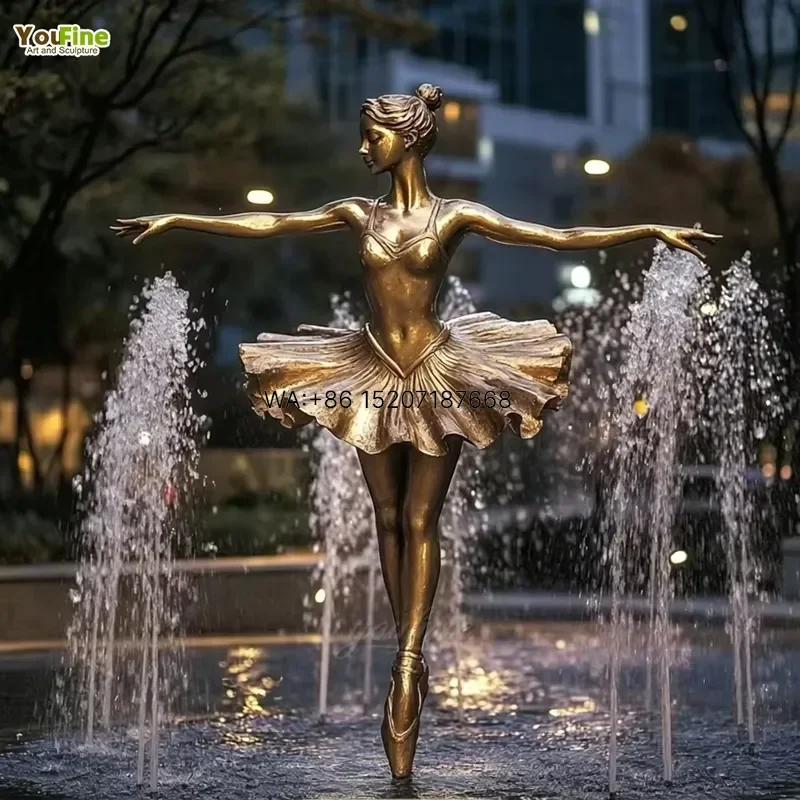 Wmwmnu Bronze Ballerina Statue En Pointe Dancing Sculpture for Garden Hotel Plaza