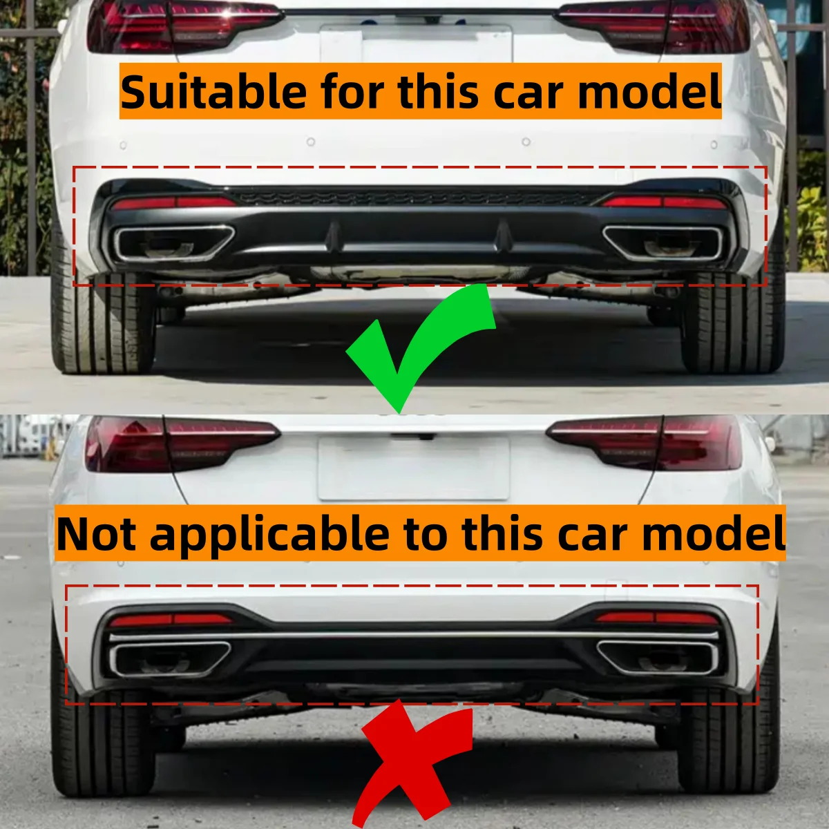 For Audi A4 S-Line S4 B9.5 B9 Facelift Saloon / Avant 2020-2025 (Not For A4 Standard) Car Rear Bumper Valance Diffuser Bodykit - view 2