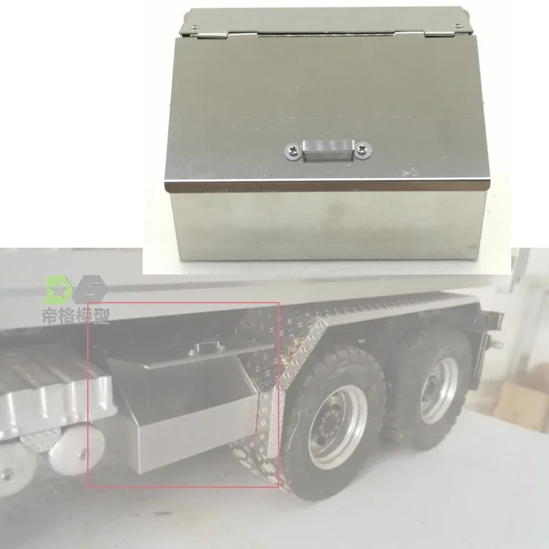 Simulation Metal Toolbox Equipment Box Decorate Refit for 1/14 Tamiya RC Truck Trailer Tipper Scania Volvo Car Diy Parts