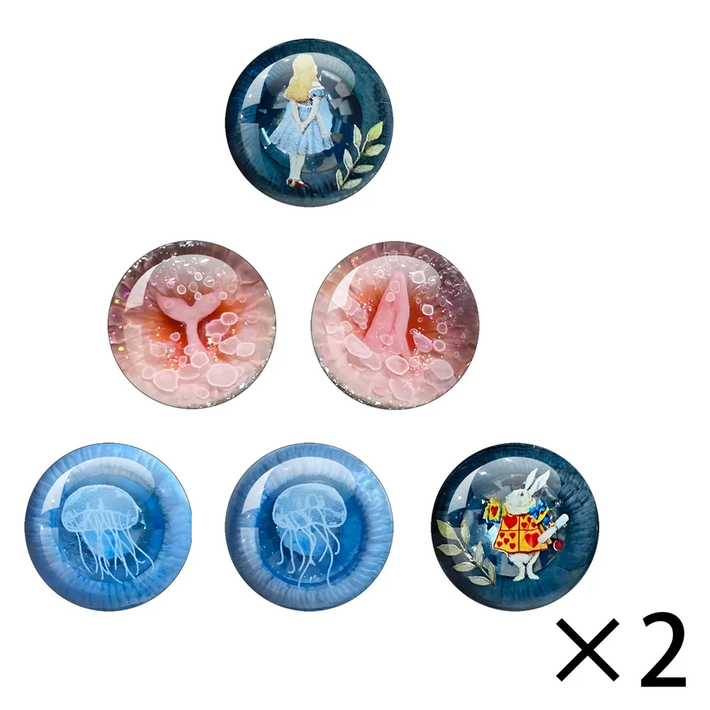 Dreamy Fairy Tale Glass Eye Chip Round Cabochon 10MM-40MM Handmade Girl Toy Drop Glue Eye Pupil DIY Blyth BJD Doll Accessory