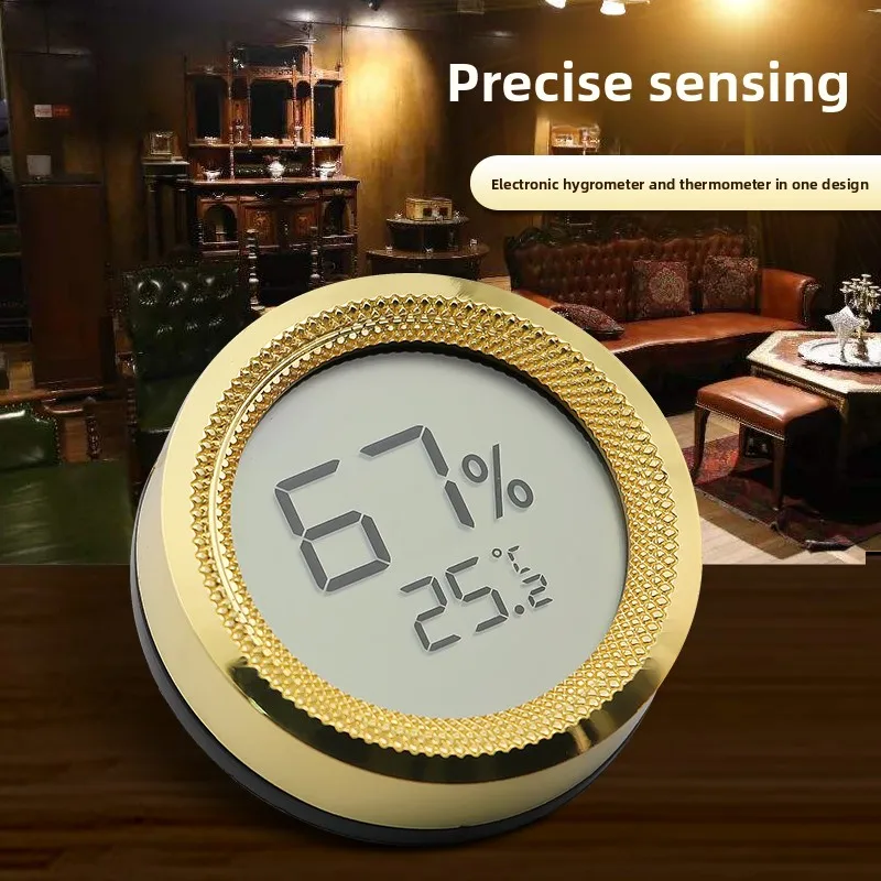 High Precision Electronic Humidity Thermometer round Cigar Box Measurement Lafuli Smoke Tool   Knife Eye Wear view 2