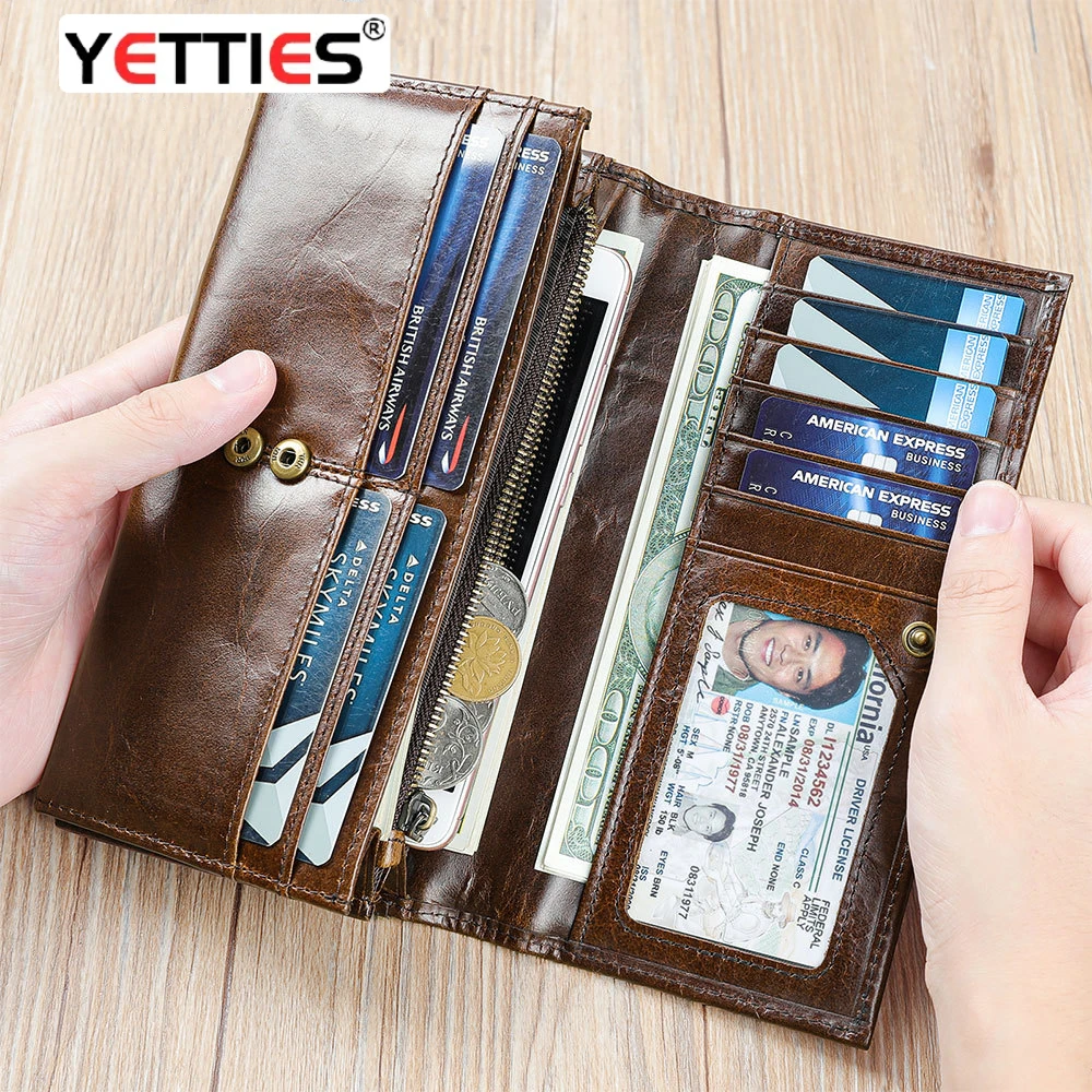 

Leather Wallet RFID Top Layer Cowhide Multifunctional Men's Wallet Luxury Leather Small Clutch