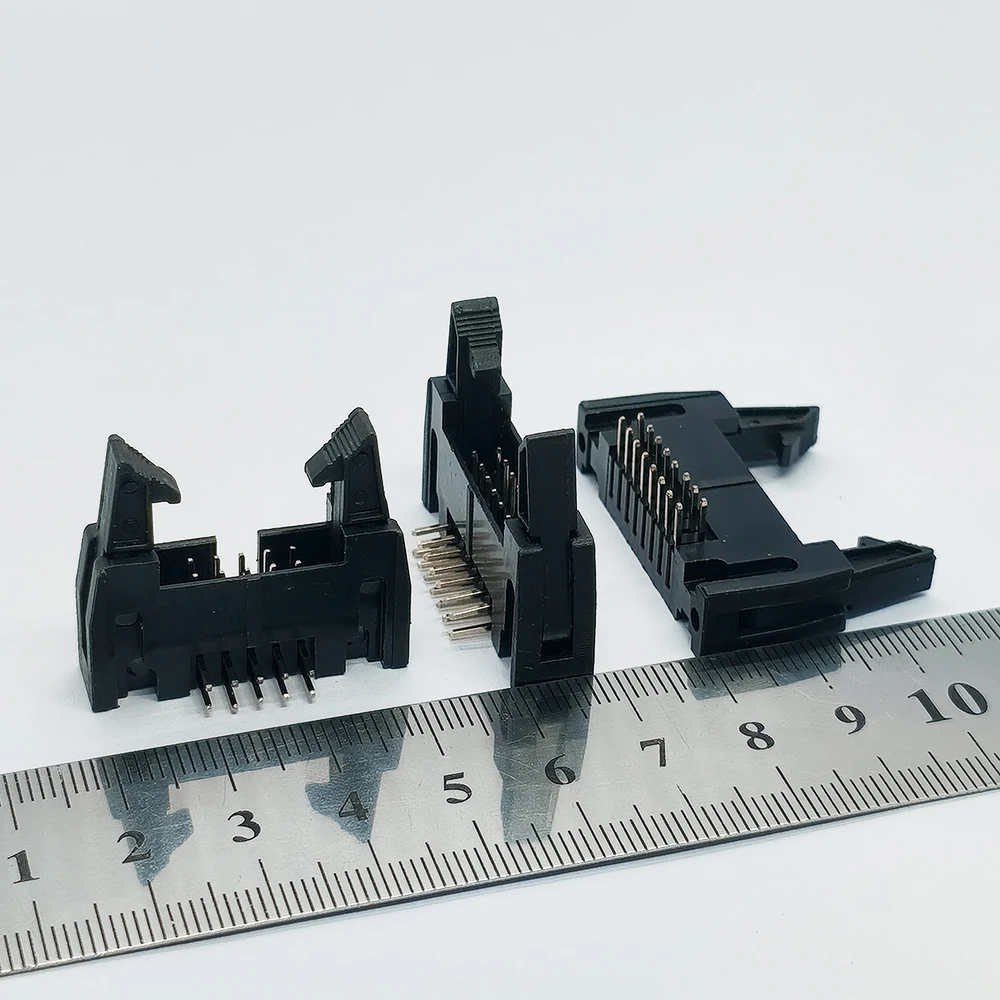 10 Stück DC2 10/12/14/16/20/26/30/34/40/50/64 Pin 2,54mm Rastermaß Stecker mit gebogenen Stiften IDC-Box-Header-Steckverbinder FC-Kabel – Detail 4