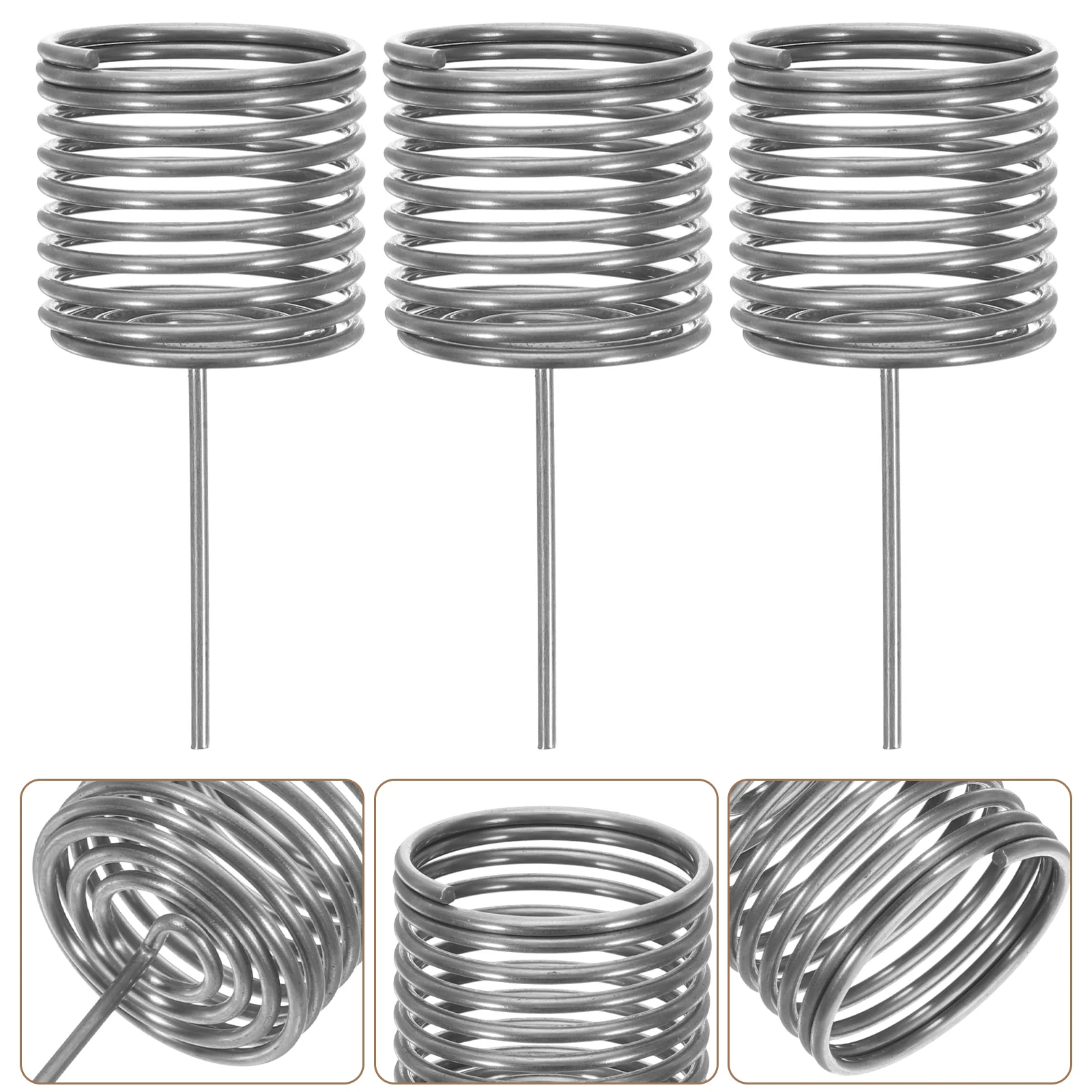 

10 Pcs Garden Box Fertilization Container Silver Stainless Steel Bonsai Manure Spike