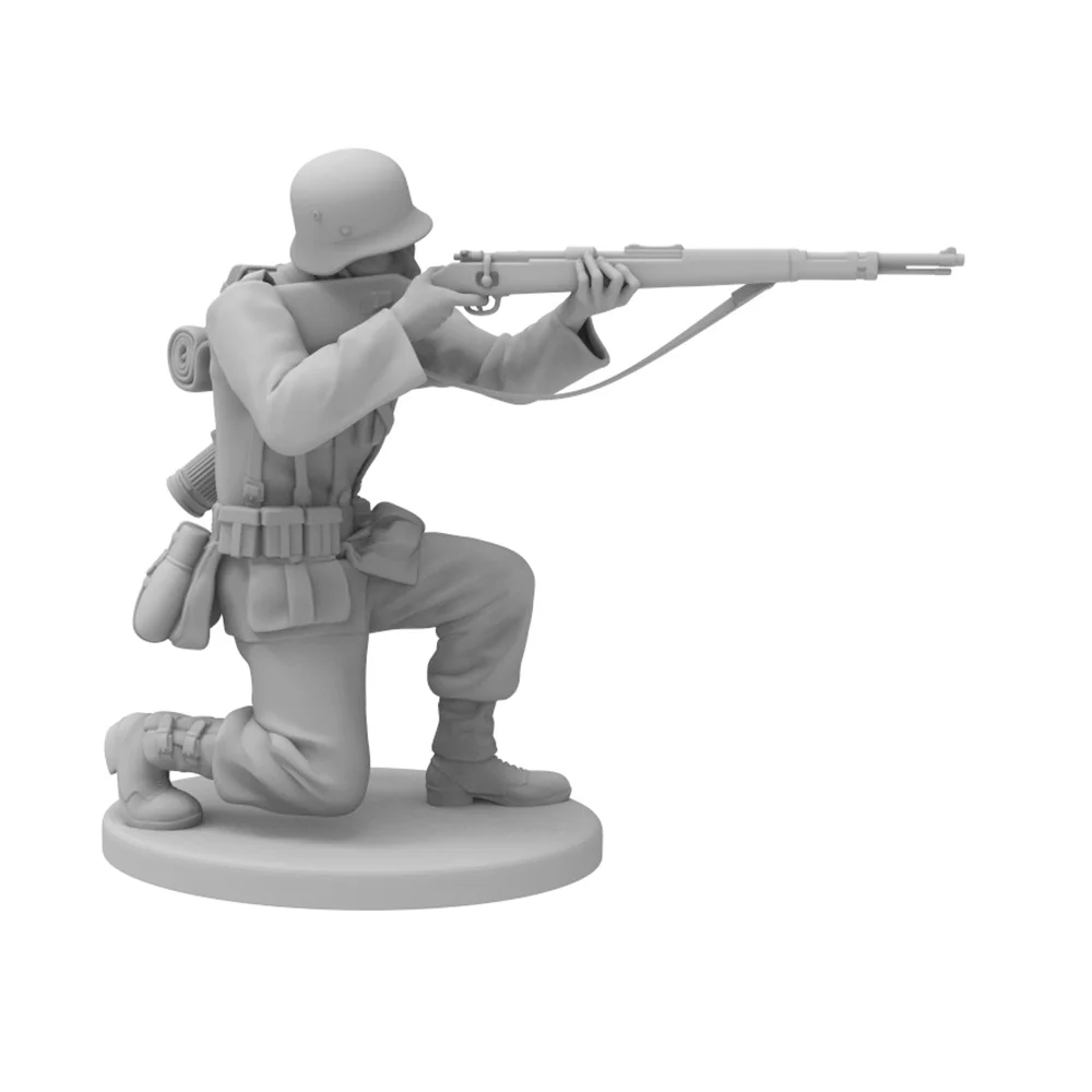 1/24 Scale Resin Model Soldier Figure Toy with Aiming Action, a Human Figure Made of Resin, a World War Ii Themed Toy Soldier, Unpainted, Suitable for Diorama Exercises and Chess-Style Ambush Games.