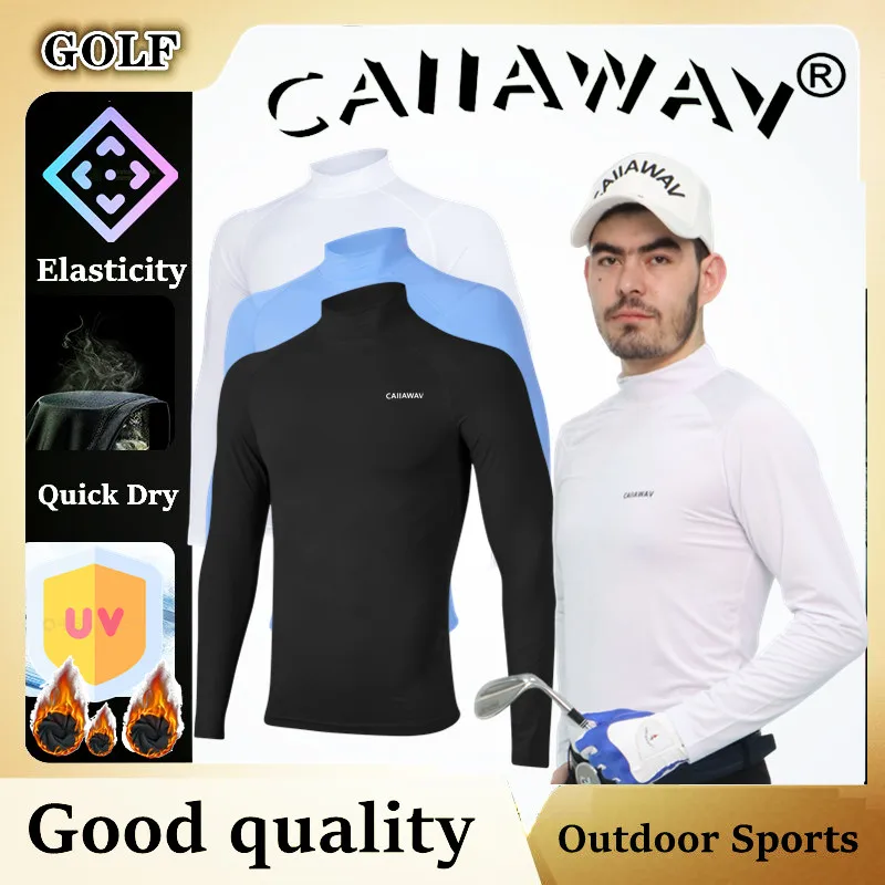 CAIIAWAV Golf Long sleeved Men\'s Clothing Bottom Shirt Sunscreen Top Long sleeved GOLF Men\'s Velvet