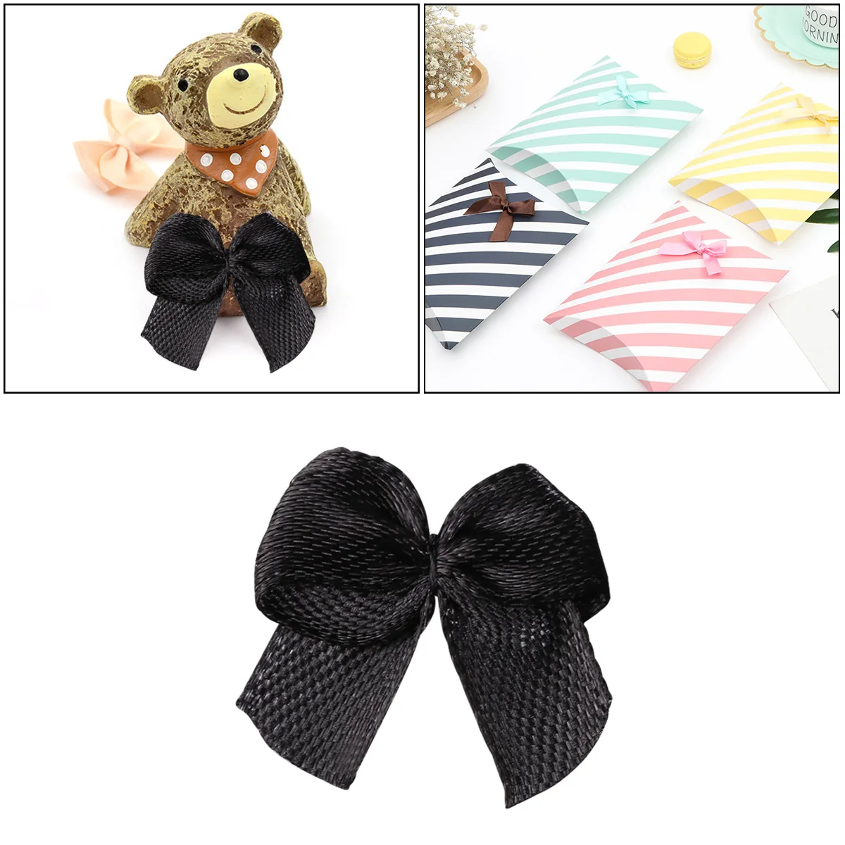 

100pcs Ribbon Bows Handmade Hair Accessories Satin Kids Bow Ornaments Small Flower Craft Girls Gifts Party Supplies Box