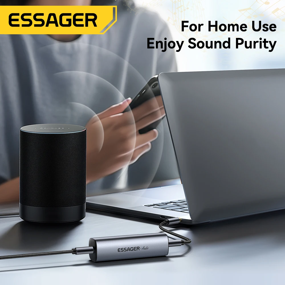 Essager 3.5mm Aux Audio Noise Filter Speaker Line Ground Loop Noise Lsolator Eliminate for Car Audio System Home Stereo