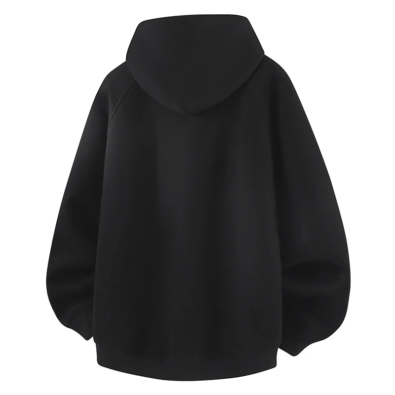Men Embroidery Fleece Hooded Hoodies 2025 Mens Oversized Korean Harajuku Sweatshirts 7 Colors Black Oversized Hoodie