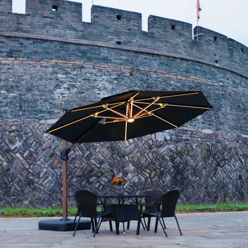 

2026 Modern Waterproof Aluminum Beach Umbrella with Auto Tilt for Patio Terrace Balcony or Villa Outdoor Venues