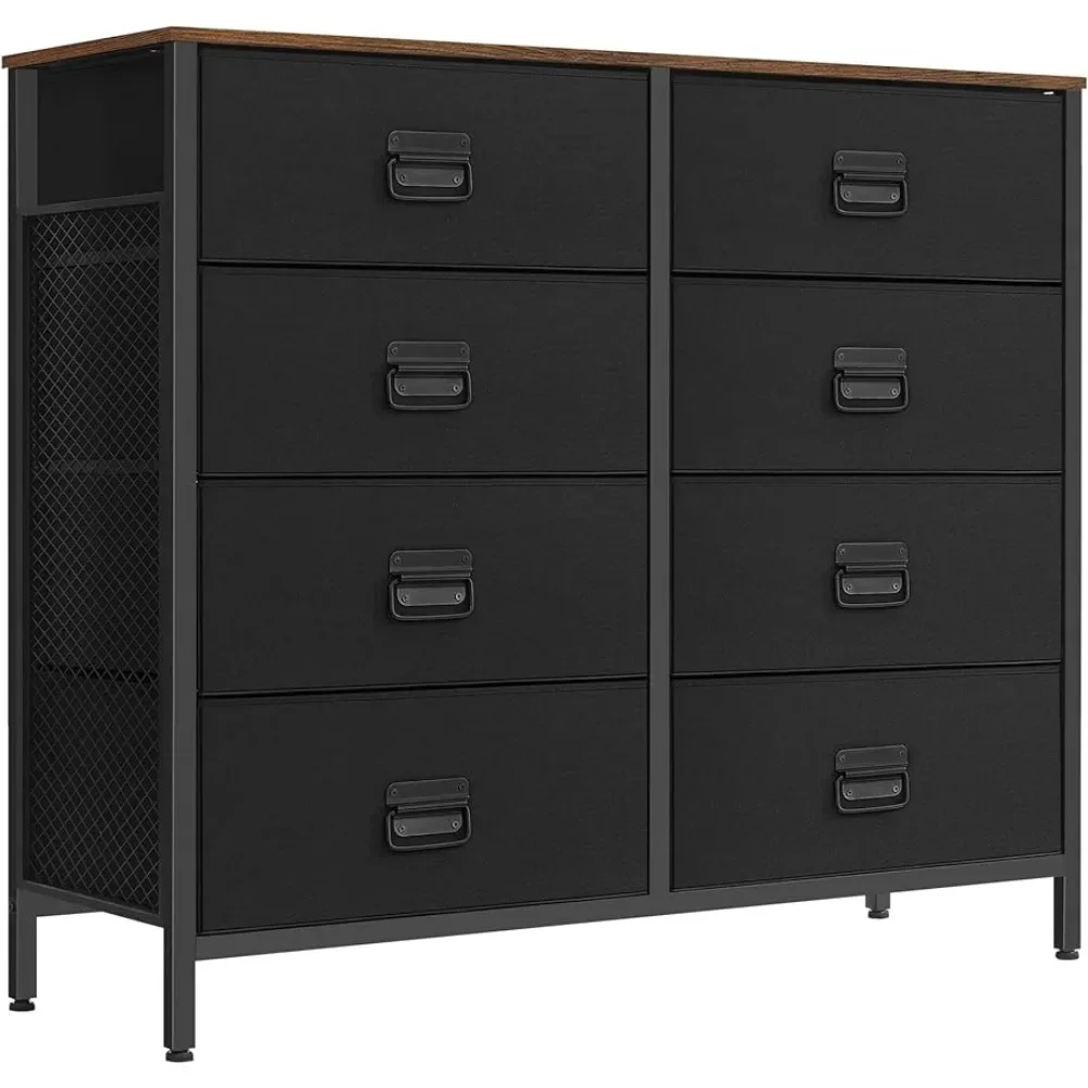 Entryway Dressers for Bedroom Storage Organizer Unit With 8 Fabric Drawers Home Furniture Organizer Room Steel Frame Dresser