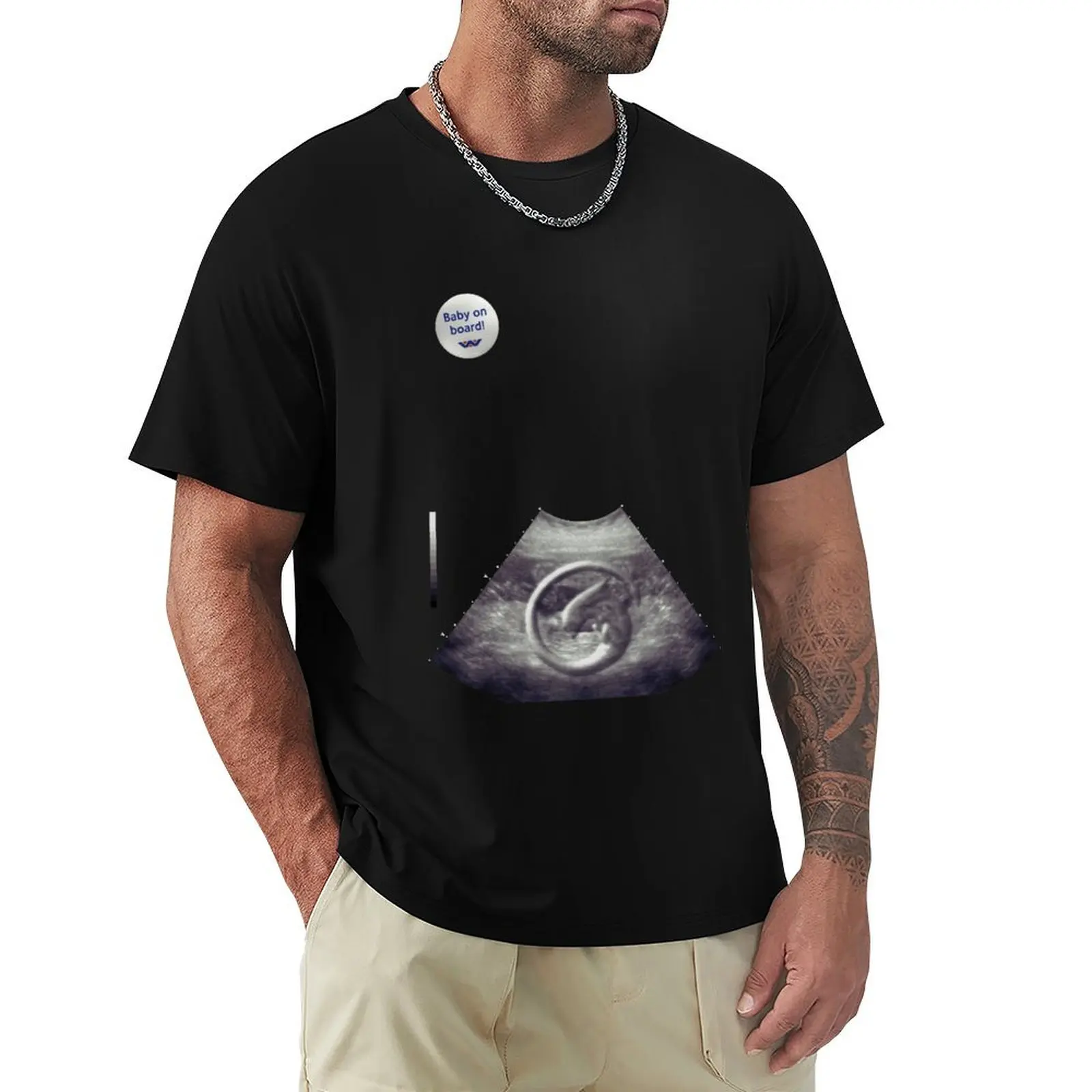 

Alien on board! Ultrasound - badge variant T-Shirt quick-drying plus size clothes shirts graphic tee men
