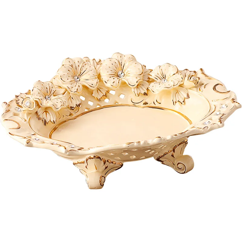 

DSA ceramic bowl large capacity living room home light luxury high-end high-end dried fruit plate large decorative ornament