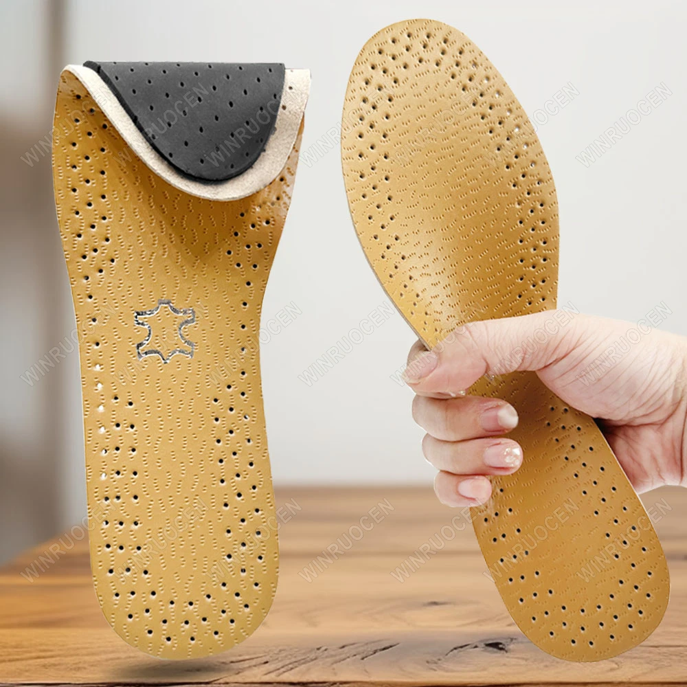 1/2Pairs ultrathin Leather Insoles Massage Cushion Shock Absorption Breathable Shoe Pads for Sneakers Regular Shoes pads Unisex