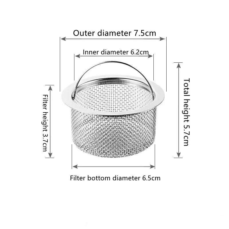 Tapón atrapapelo de acero inoxidable para bañera, filtro de drenaje de ducha, trampa, colador de fregadero, tapón de lavabo, accesorios de cocina, 1/2 piezas