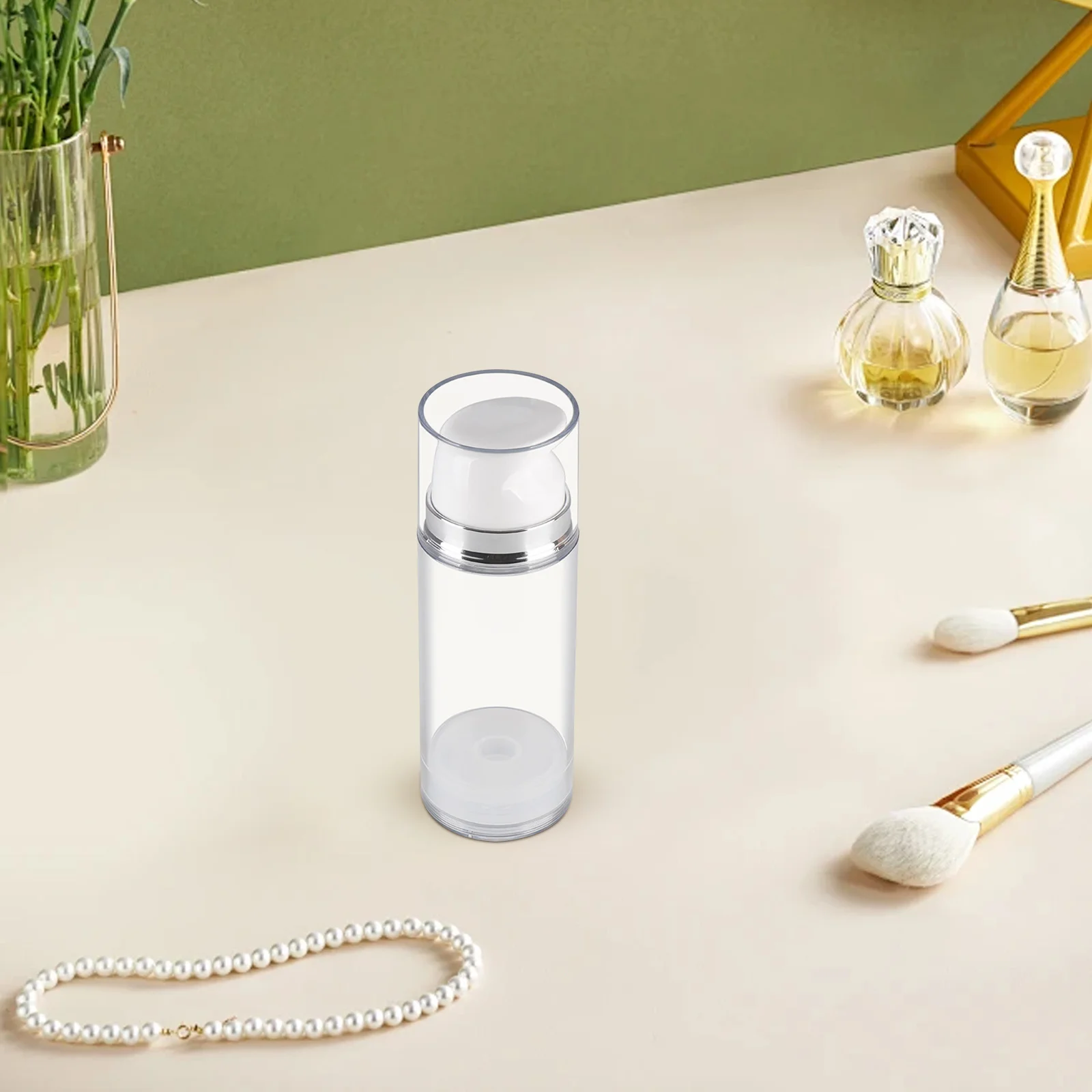 2 Stück Airless-Pumpflasche, kompakter, nachfüllbarer Reise-Lotion-Spender, geeignet für Gesichtscreme, Shampoo, Handlotion