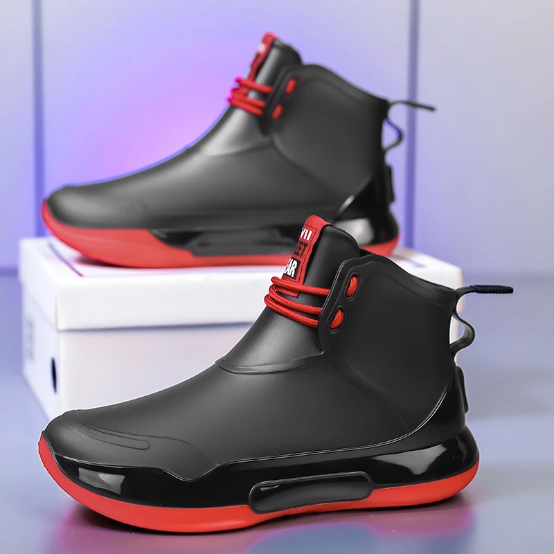 

Men's Waterproof Rain Boots Large Size Casual Style Thick Sole Comfort Walking Shoes Men's Women's Rain Boots
