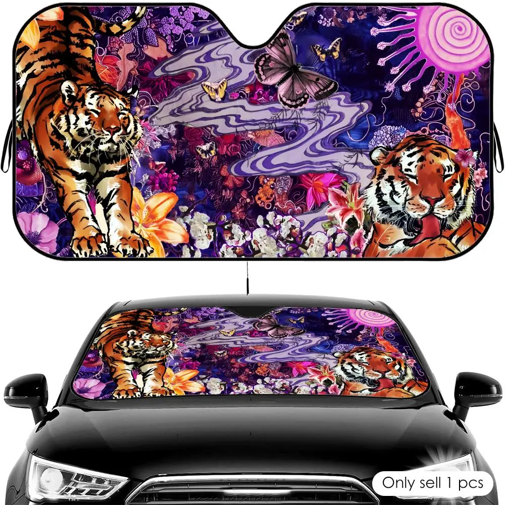 Hyper-Realistic Nature Sun Visor Car Windshield Sun Shade UV Protection Heat Insulation Cover Universal  Sun Protector