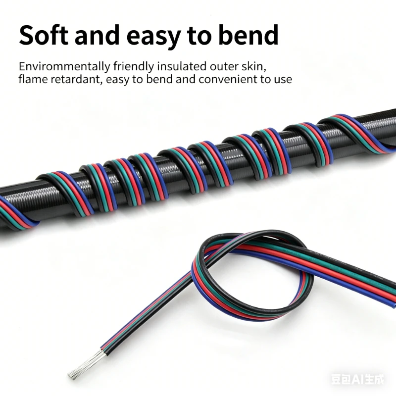 22-18AWG LED Strip Extension Wire 2-6PIN Connection Cable For WS2811 WS2812B 5050 RGB RGBW DIY Lighting Project Wiring Cord 4