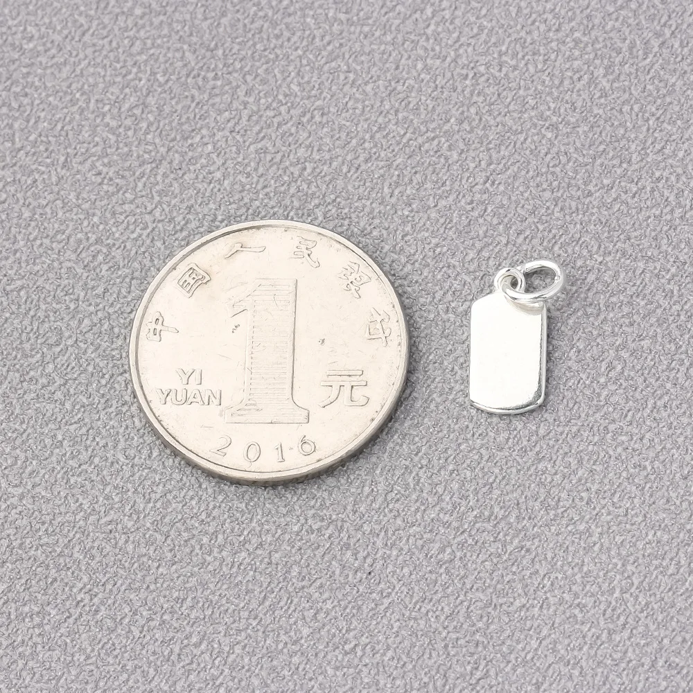 100% Real Sterling 925 Silver Accaccessories Nothing Card Charm Pendant For Bracelets Necklaces Key Diy Material S0988