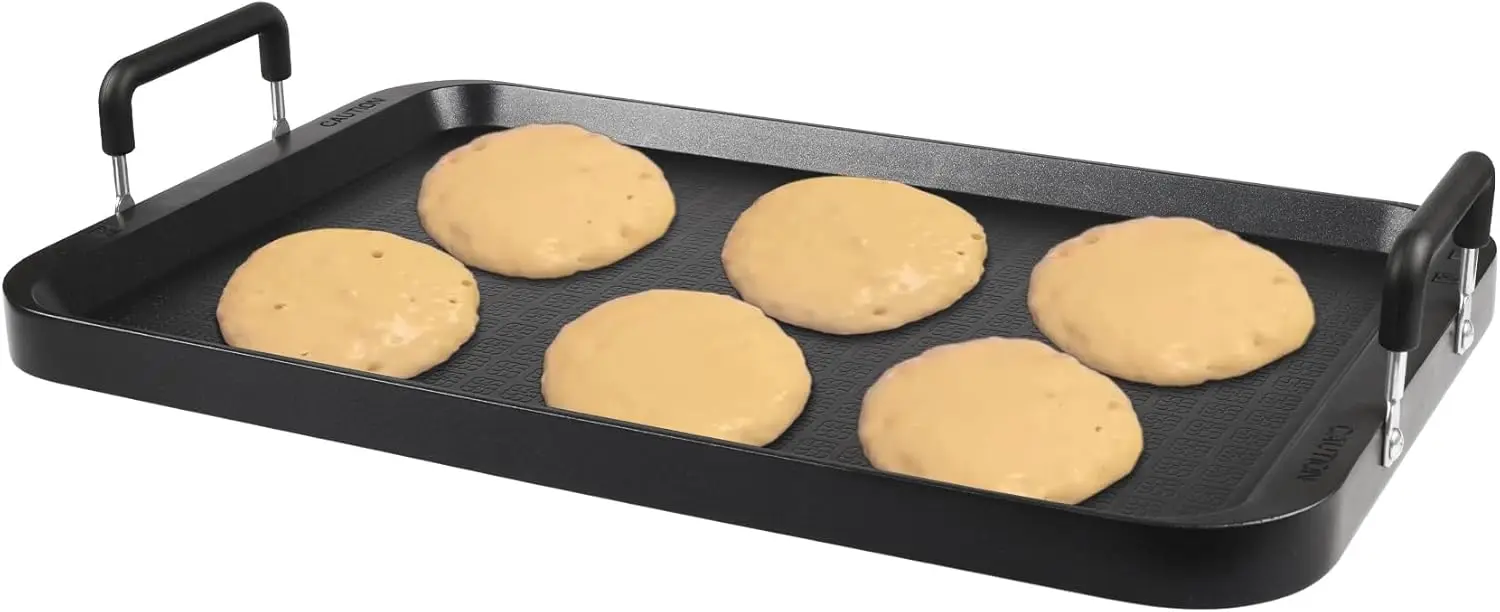 

Non-Stick Stovetop Griddle, Aluminum, Dishwasher Safe, Warp-Resistant for Gas and Electric Cooktops