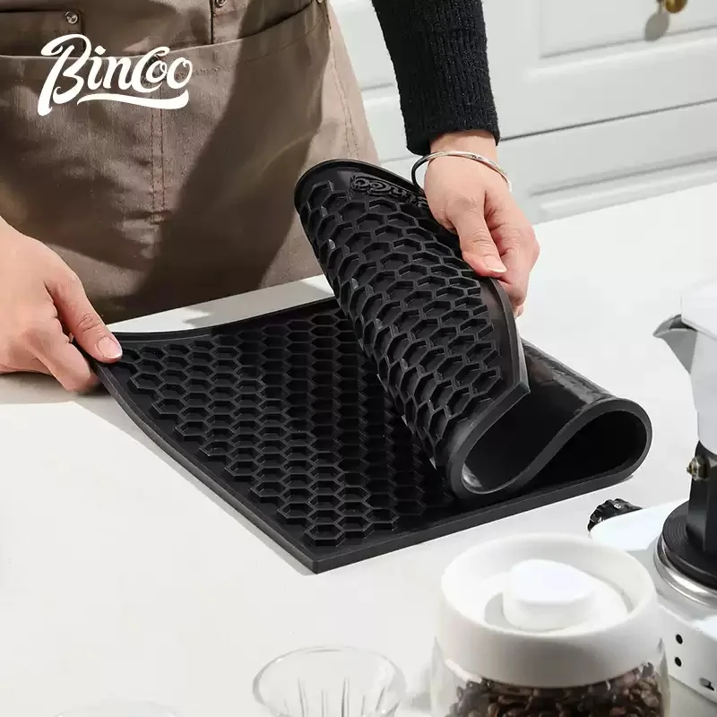 

Bincoo Coffee Barista Tamping Mat Pad 45x30CM Silicone Non Slip Cafe Tamper Station Mat Coffeeware Espresso
