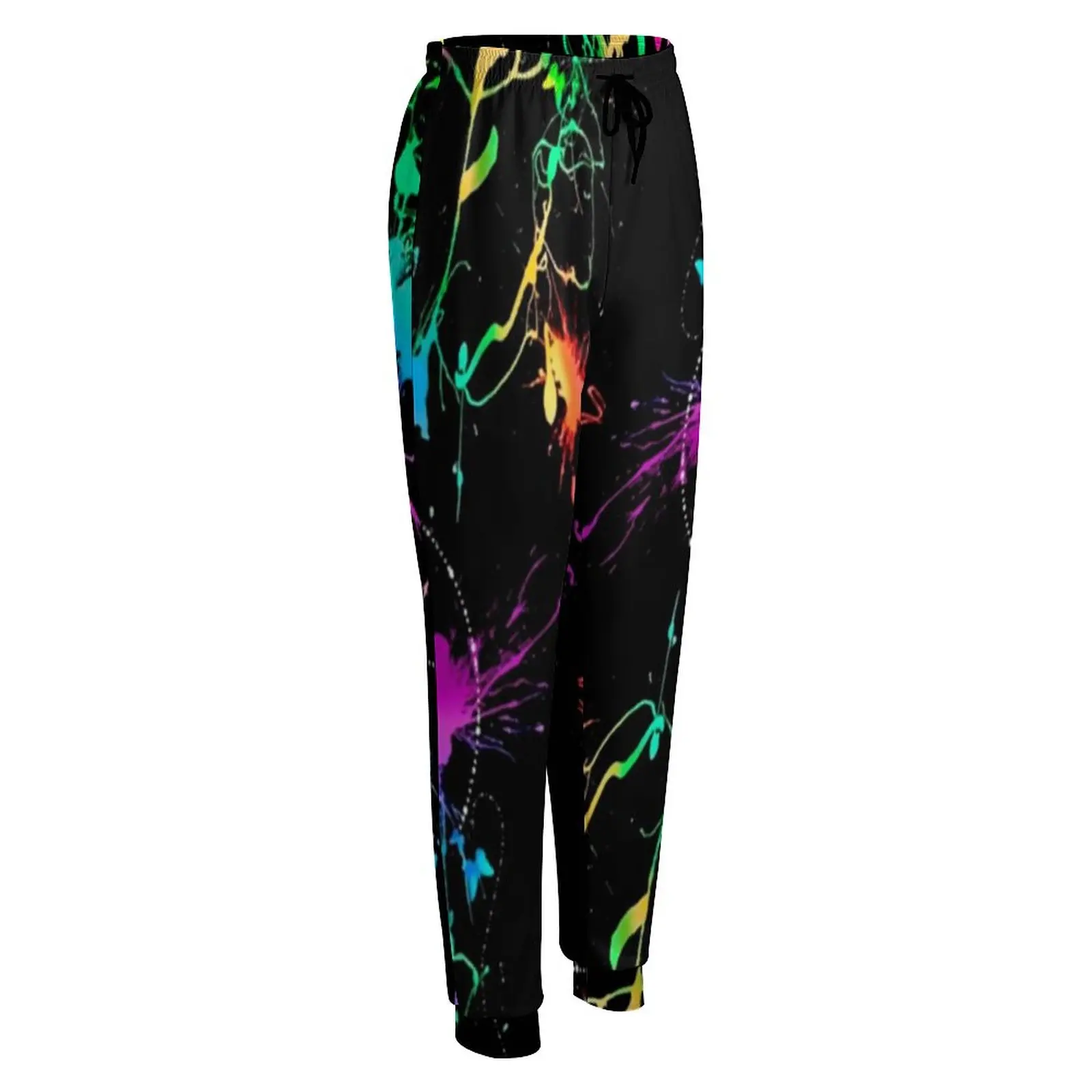 Pantaloni da jogging colorati con dolore al Neon Lady Splatter Pattern pantaloni sportivi moderni primavera pantaloni oversize estetici