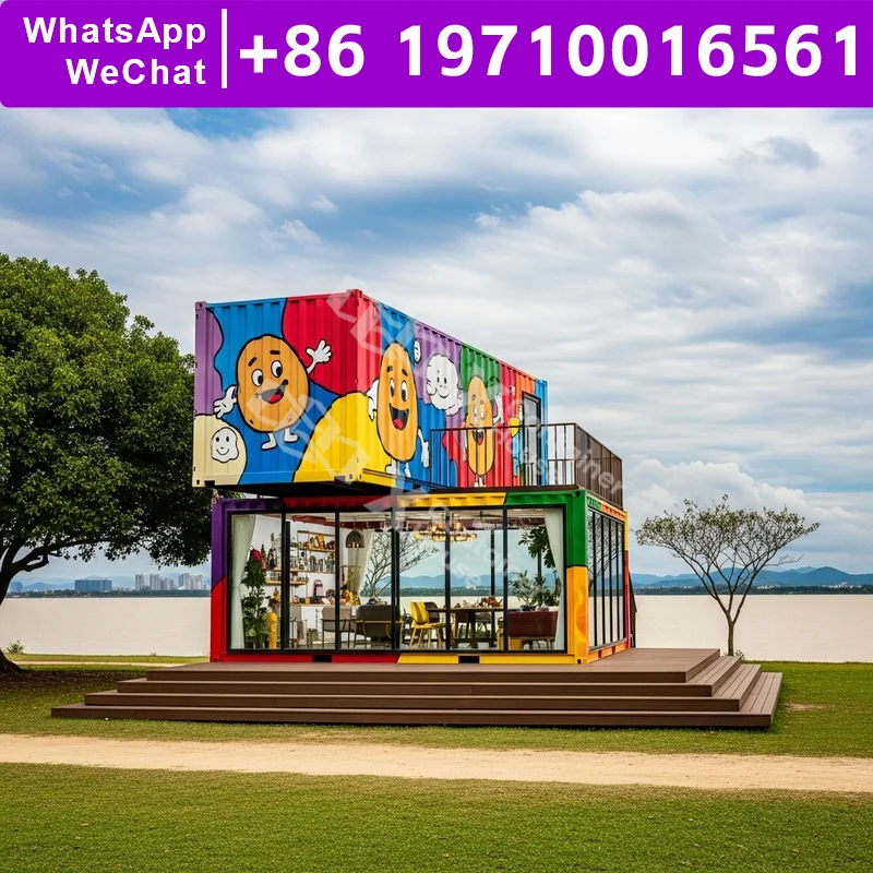 

2 Story Container House Container Buildings 160 Square Feet Best Container Homes Dining Car Anti Rust 20ft Container House