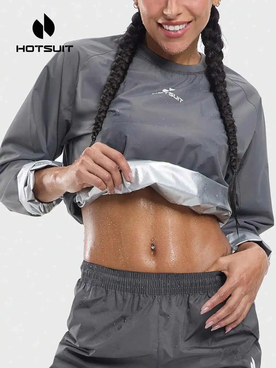 

Womens Sauna Suit Set Fitness Shirt Workout Clothes Sweat Suit For Exercise