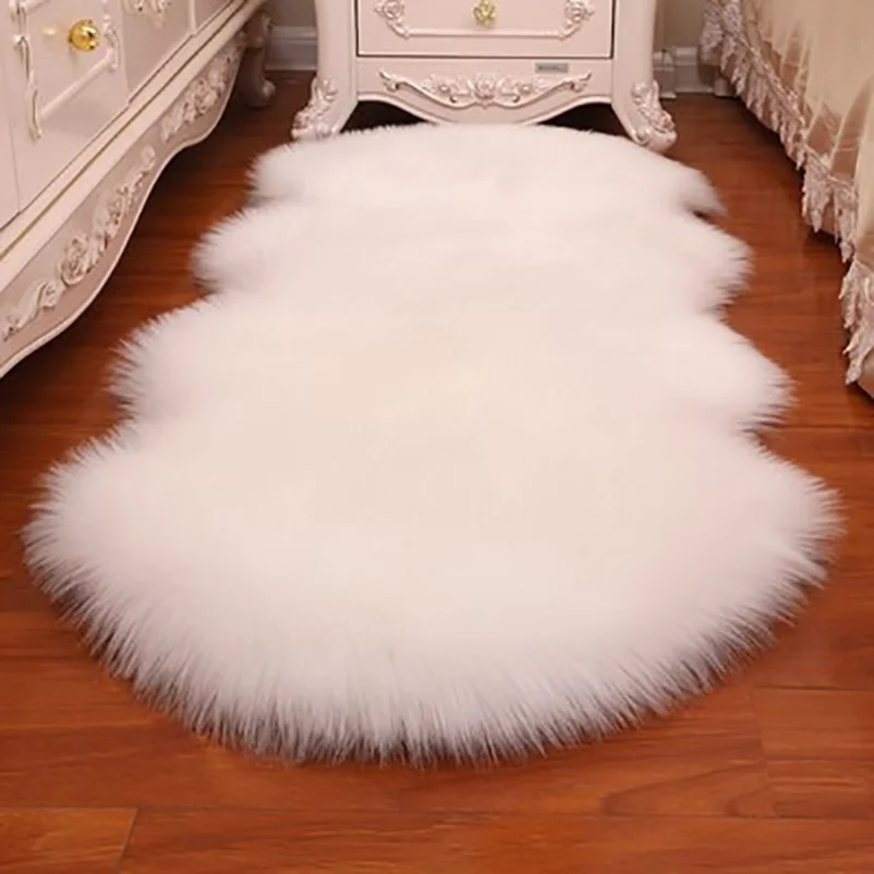 

Faux Fluffy Shaggy Rugs Artificial Sheepskin Long Hair Carpet Floor Wool Fluffy Mat Home Decor Non Slip For Living Room Bedroom