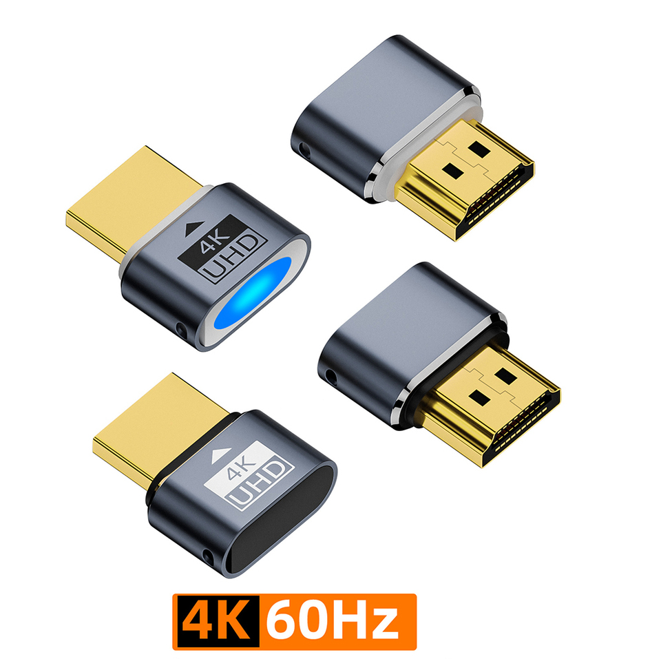  4K HDR Virtual Monitor EDID Display Emulator HDMI-compatible Dummy Plug Headless Ghost Adapter Supports up to 4K@60Hz 1080@120Hz 