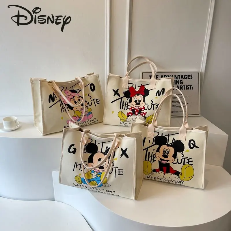 Disney Mickey Pop Leinwand Paar Tasche neue Mode Hoch leistungs Pendler Frauen tasche Cartoon lässig vielseitige Einkaufstasche