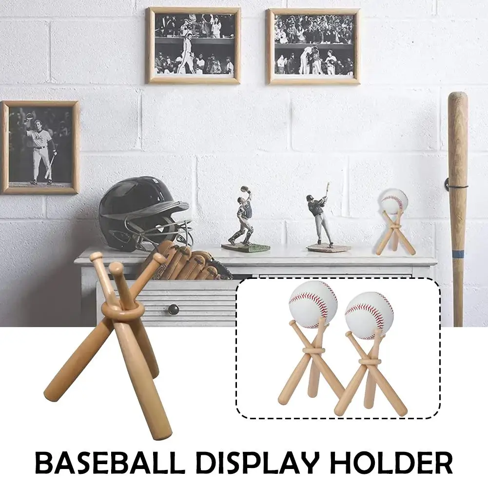 

Mini Baseball Bat Bracket Baseball Holder Baseball New Ball Wood Display Golf Ball Tennis Support Holder Stand Souvenir X5Y7